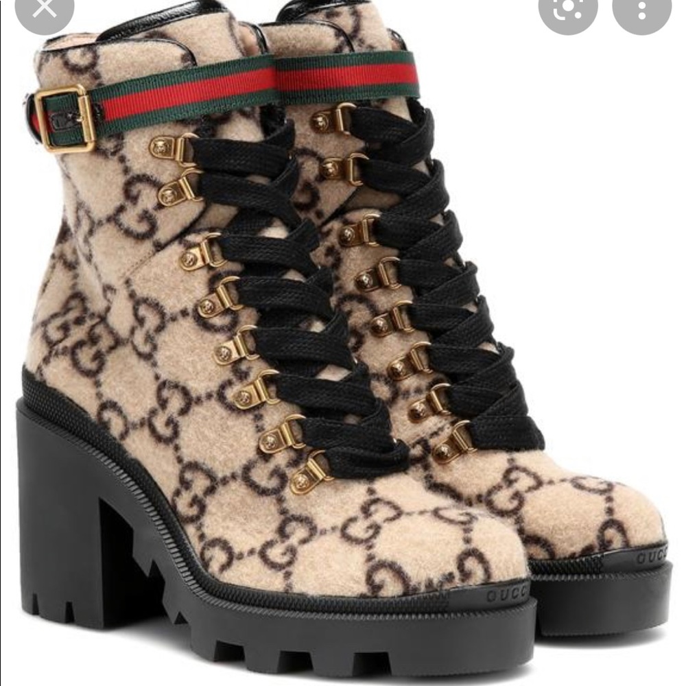 New Gucci wool GG ankle booties